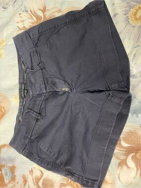 Dear John Slate Navy High-Rise Casual Cotton Shorts